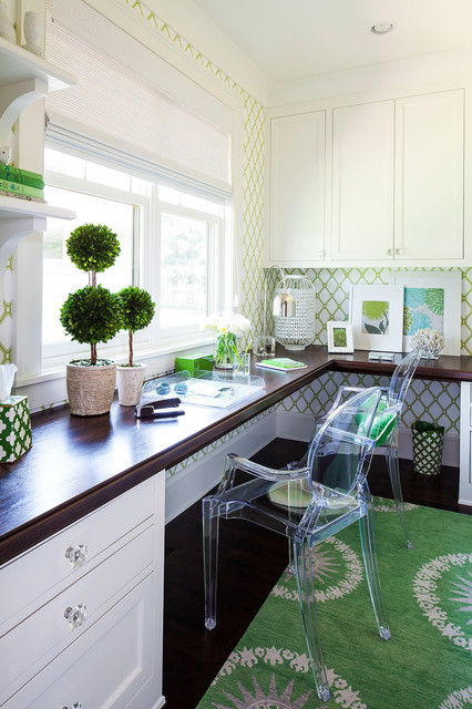 transitional-green-home-office