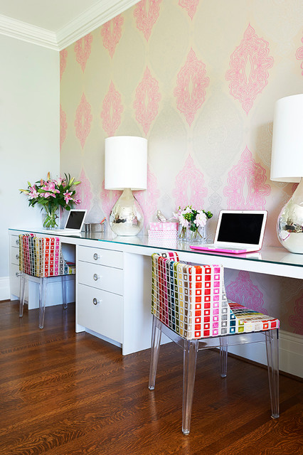 transitional-pink-home-office