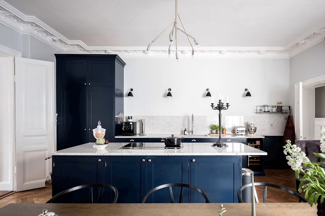 Deep blue kitchen