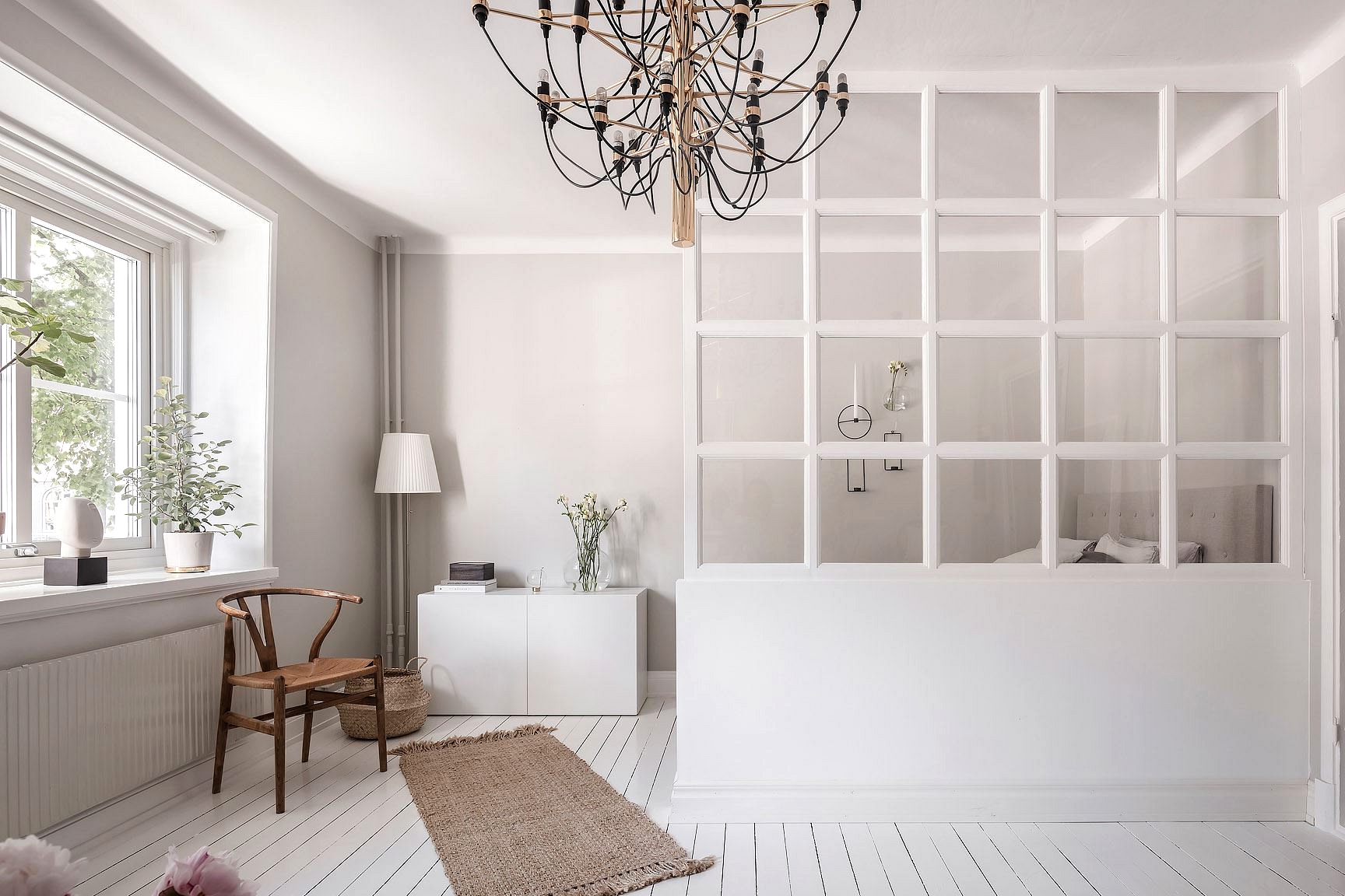 White and beige studio house