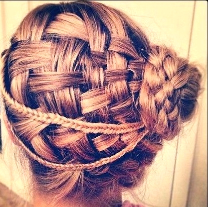 2014 Braided Updo Hairstyles for Prom: Basket weave updos