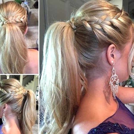 High Ponytail with Side Braids
