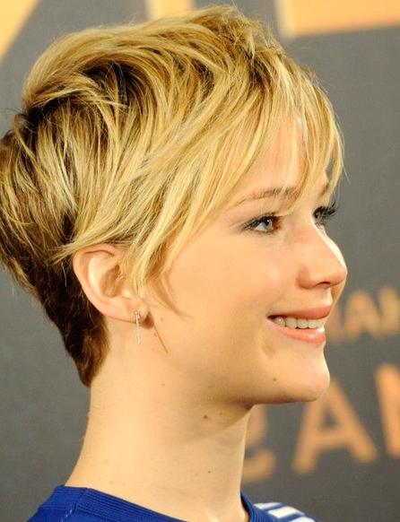 Pixie Haircuts 2014: Jennifer Lawrence Blonde Ombre Short Hair