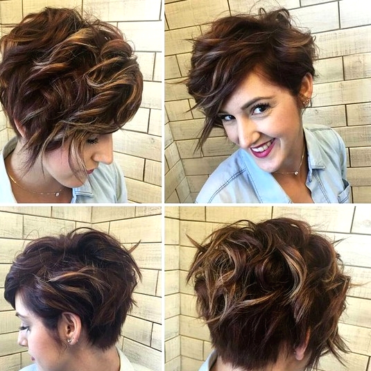 Casual, Messy Curly Short Haircuts with Side Bangs - Summer Hairstyle for Short Hair