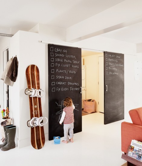 DIY-chalk-board-in-your-home-contemporary-doors