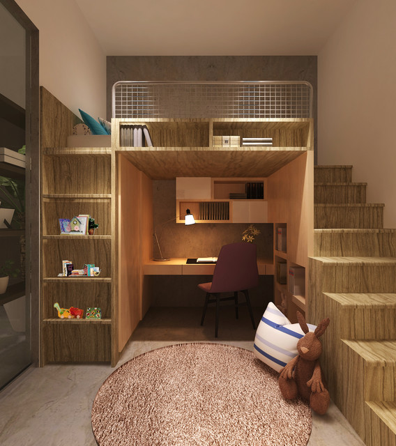 contemporary-kids-room-with-workspaces