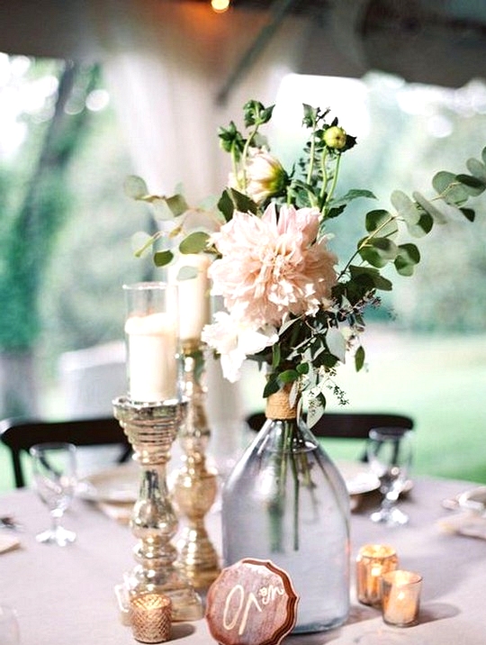 Simple elegant wedding centerpiece ideas with candles