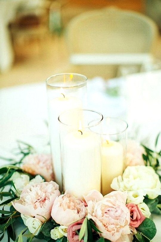 Summer wedding centerpiece ideas with candles