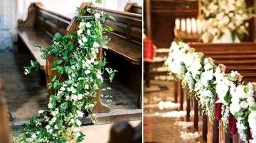 18 Church Pew Ends Wedding Aisle Decoration Ideas to Love