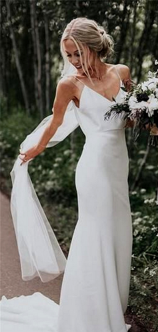 simple elegant sheath wedding dress