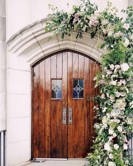 elegant church wedding entrance decoration ideas