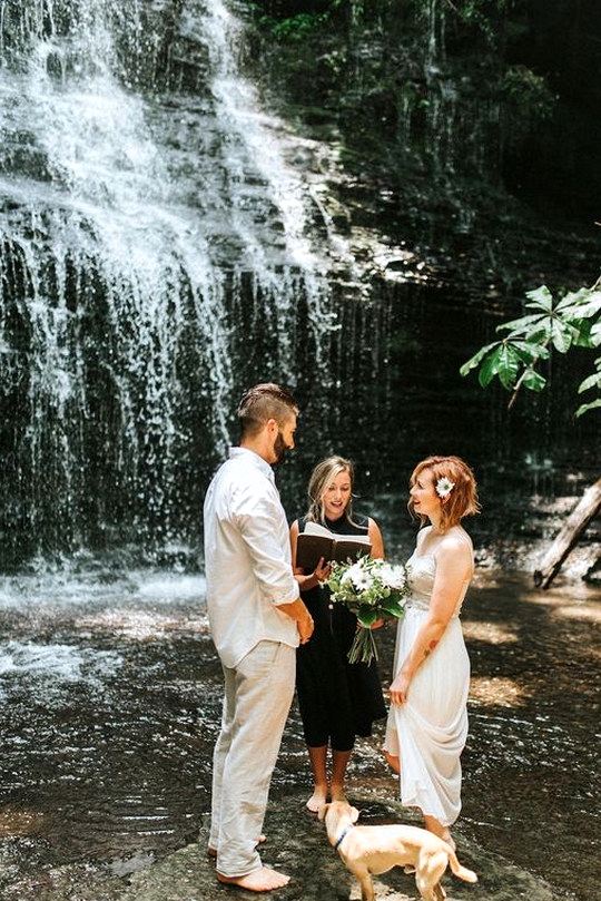 waterfall elopement wedding ideas