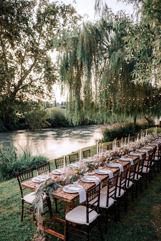 simple chic siver side wedding reception ideas