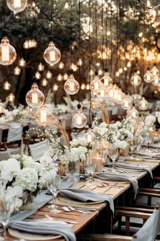 outdoor wedding reception ideas with lights