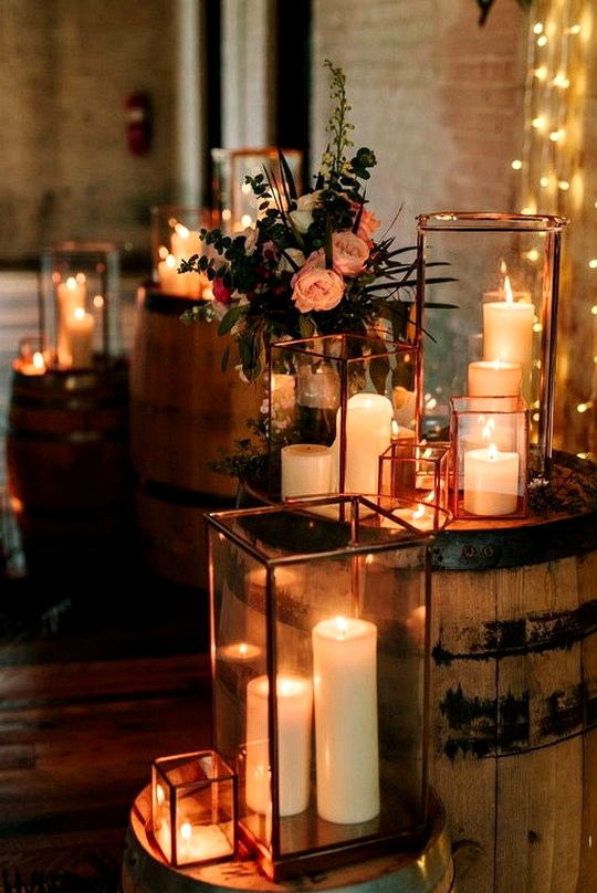 chic rustic wedding decoration ideas with candles