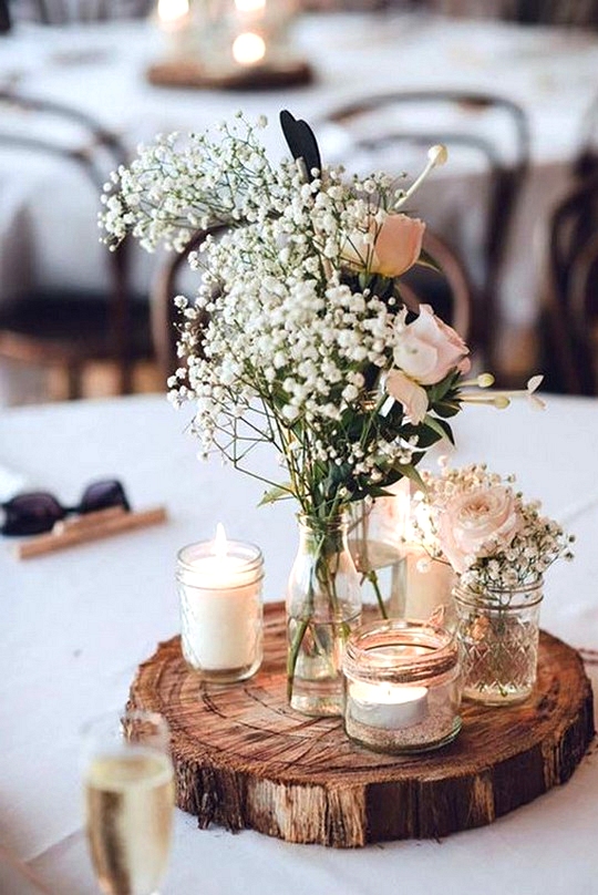 rustic chic wedding centerpiece ideas DIY