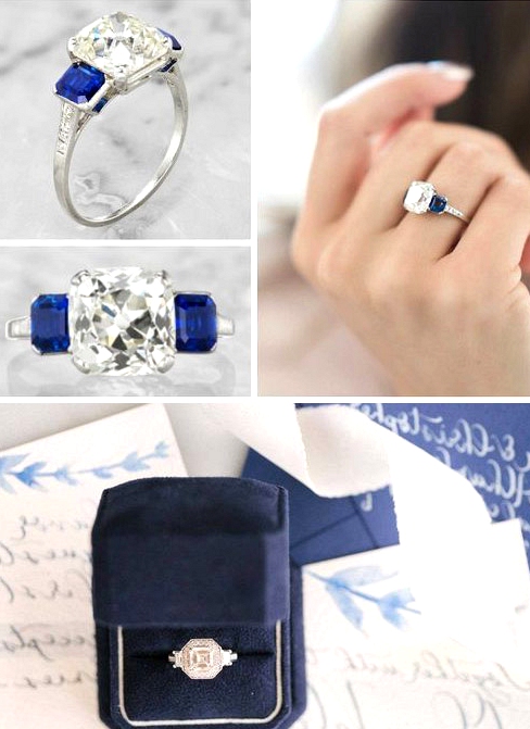 stunning classis blue wedding engagement ring