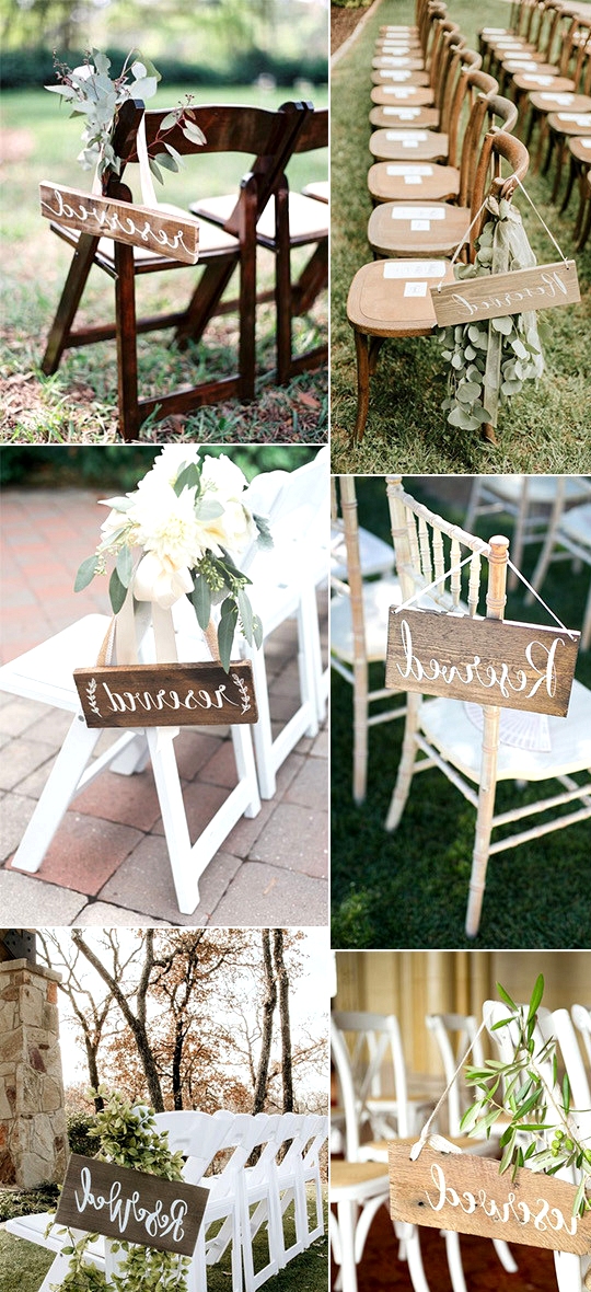 chic rustic reserved wedding ceremony signs