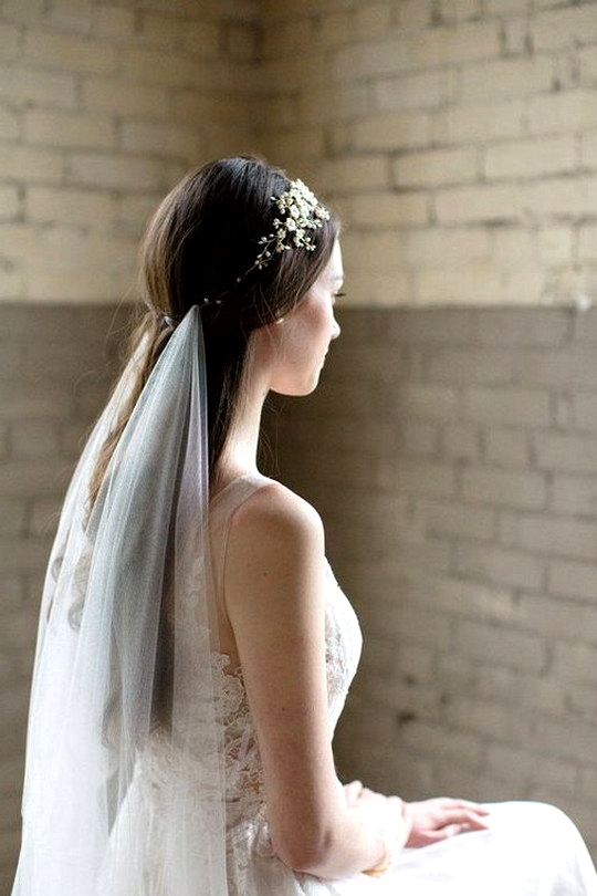 trending wedding hairstyle with veil