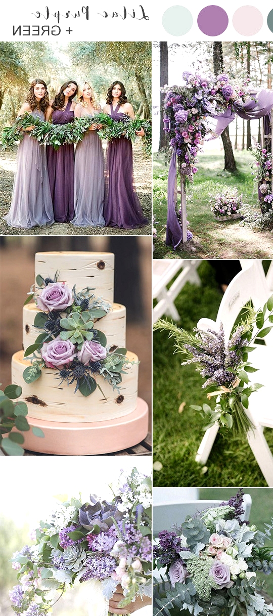 lilac purple and greenery wedding color ideas