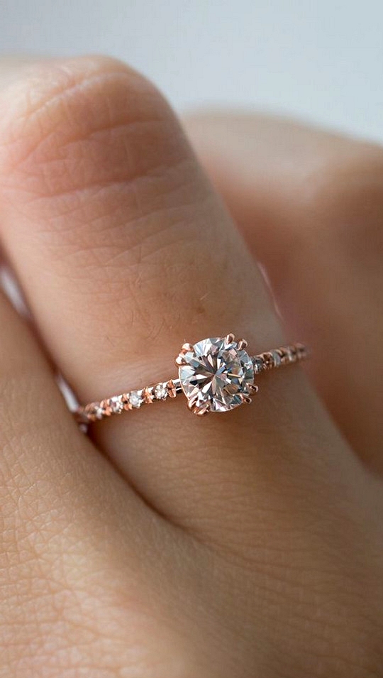classic rose gold diamond engagement ring