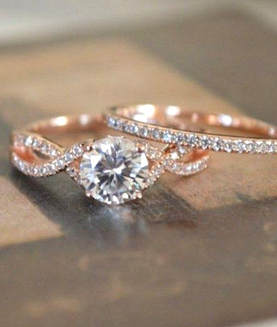 Rose Gold Twisted Engagement Ring