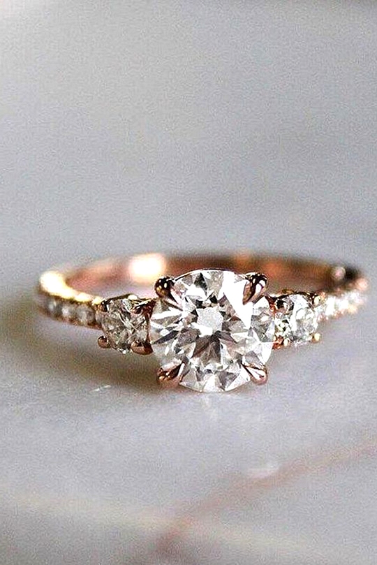 rose gold wedding engagement ring