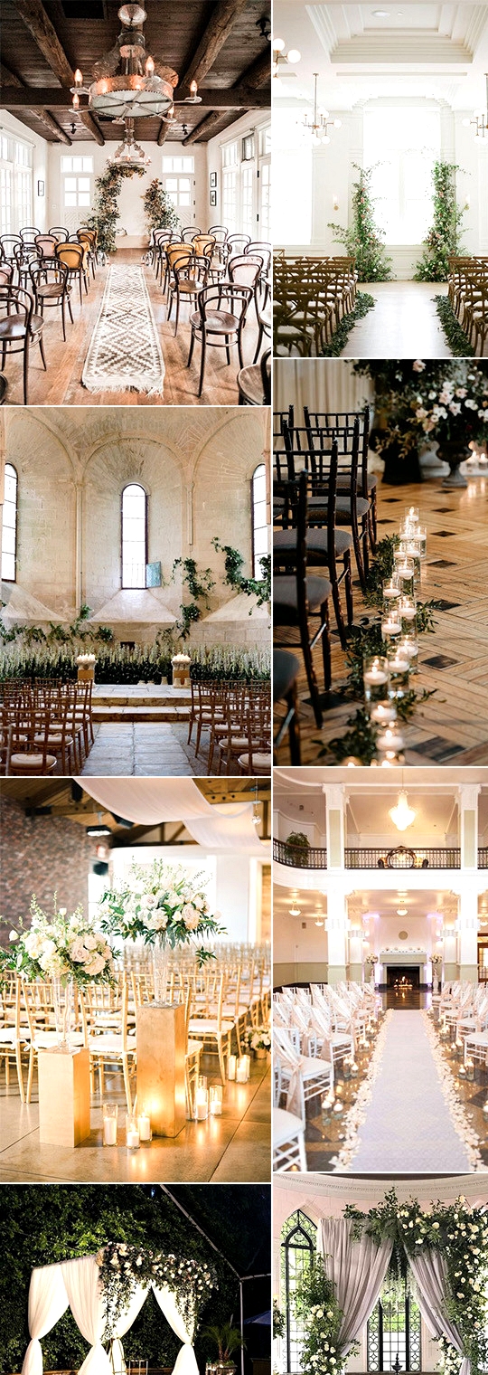 romantic indoor wedding ceremony decoration ideas
