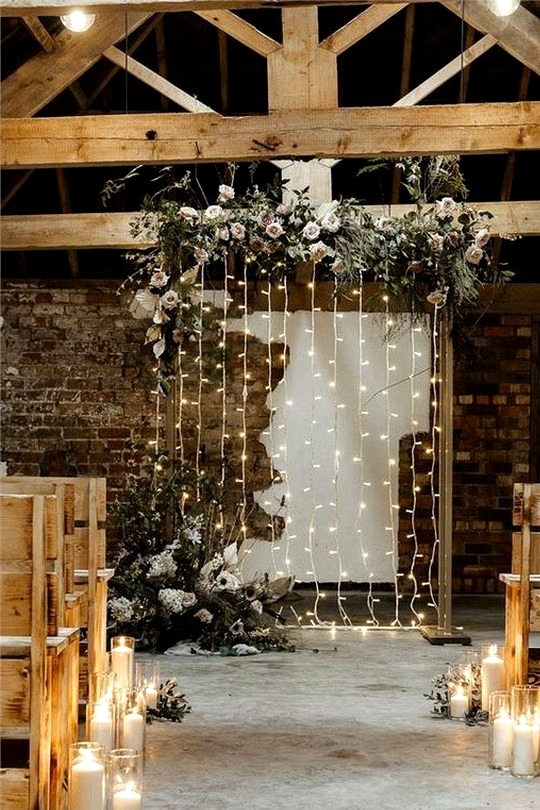 chic rustic indoor wedding ceremony ideas