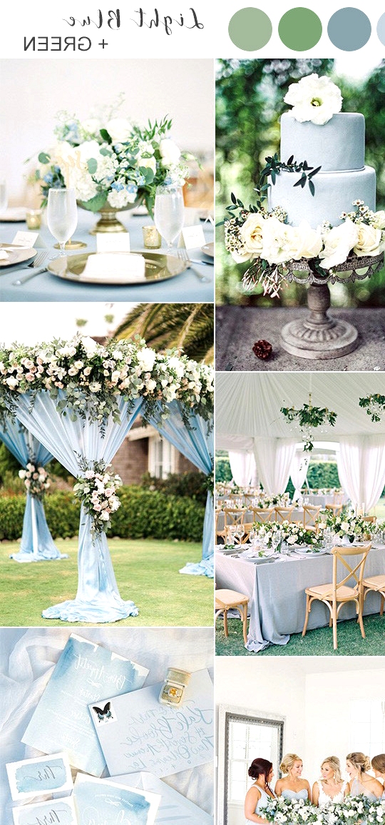 light blue and greenery spring wedding color ideas 2020