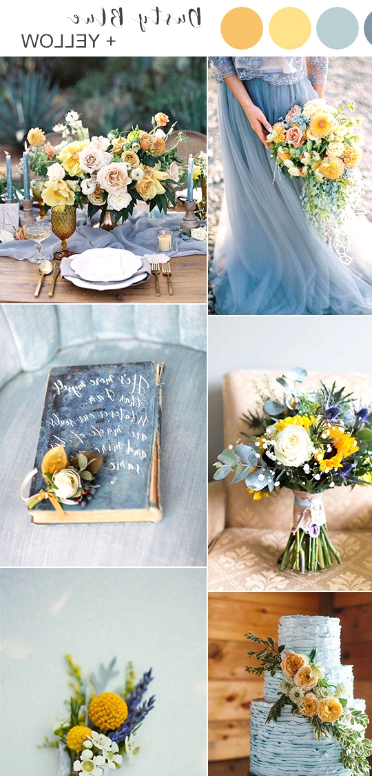 dusty blue and yellow wedding color ideas for spring summer 2020