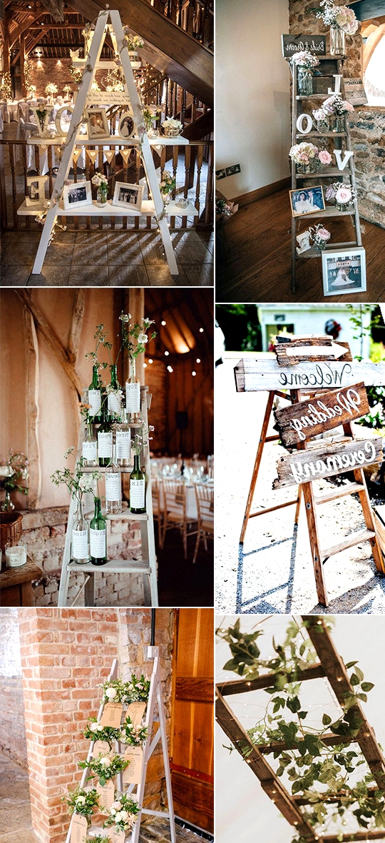 vintage ladders inspired wedding decoration ideas