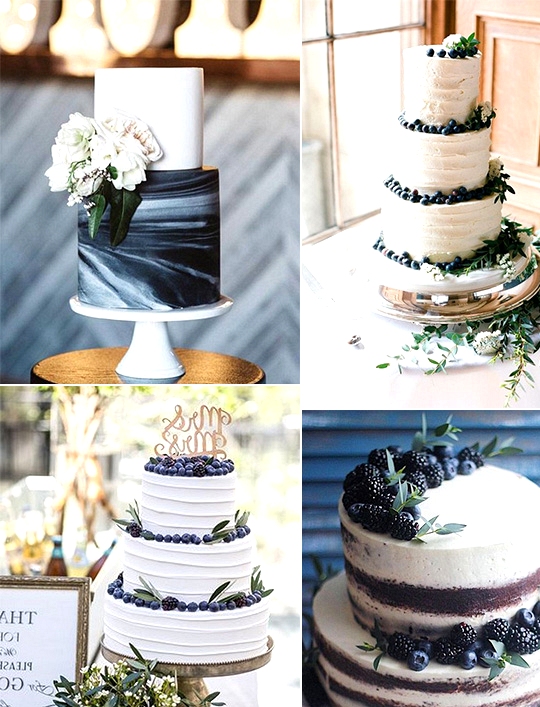 trending navy blue and green wedding cakes