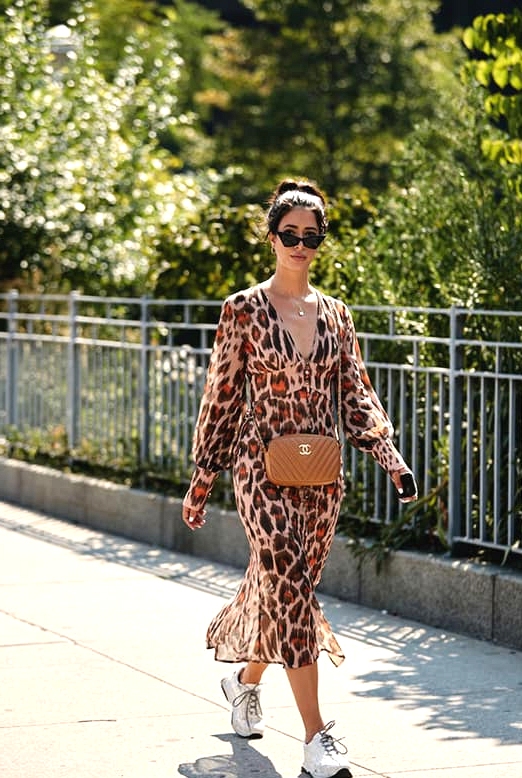 leopard-pattern-sheer-dress-khaki-bag-outfit-from-nyfw-street-style-min