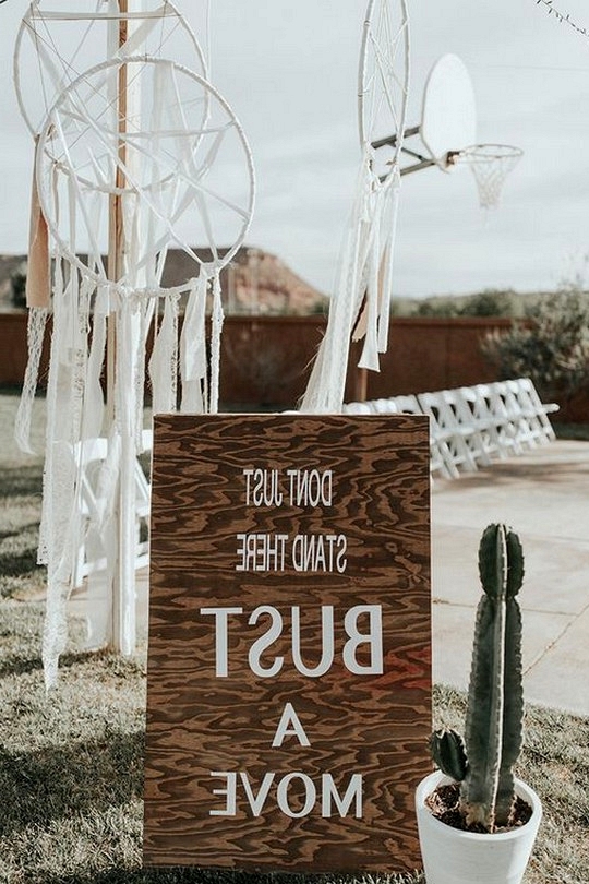 outdoor bohemian wedding sign ideas