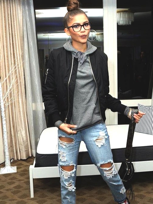 zendaya-black-bomber-jacket-look-fall-fashion-ideas