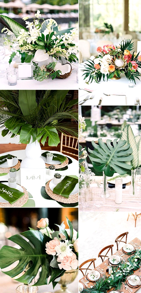 trending tropical themed wedding centerpieces