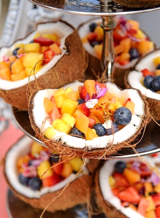 tropical wedding reception food ideas