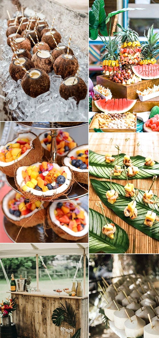 tropical themed wedding food and drink ideas