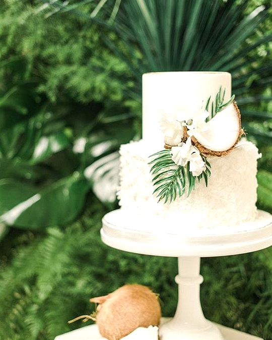 elegant tropical wedding ideas with coconut