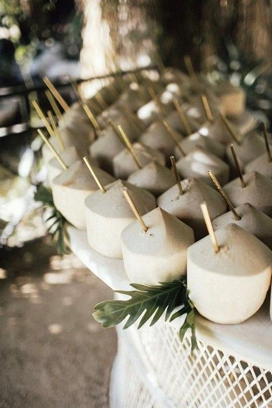 coconuts for tropical wedding ideas