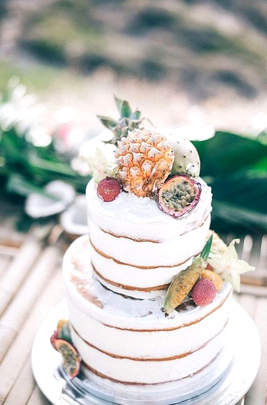 chic tropical wedding cake ideas