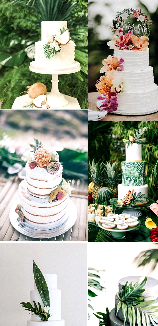 trending tropical wedding cakes