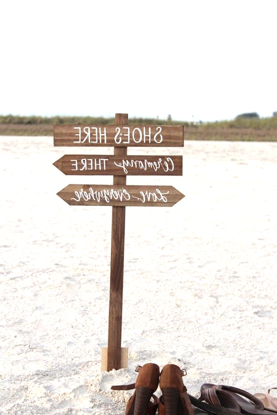 beach wedding sign ideas for shoes station