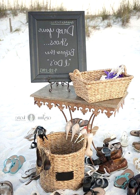 shoes station for beach wedding ideas