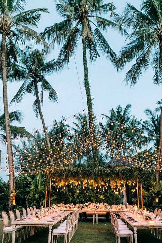 beach wedding reception ideas with string lights