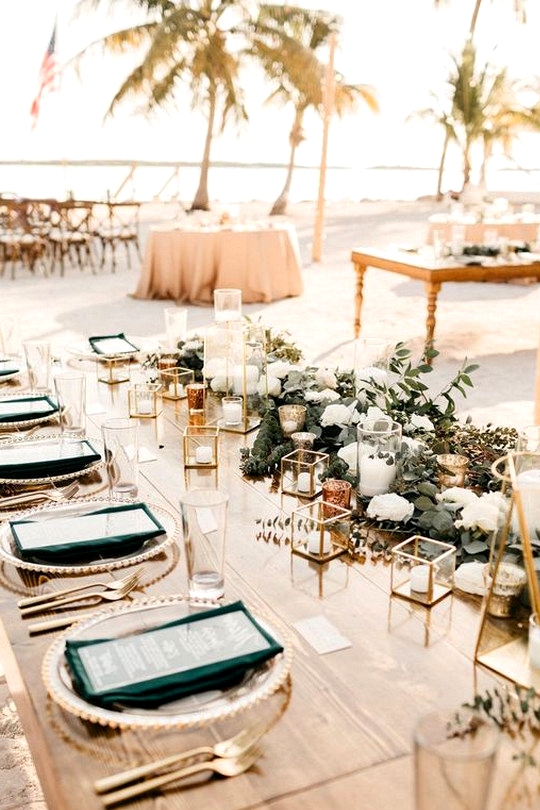 boho beach wedding reception decoration idea