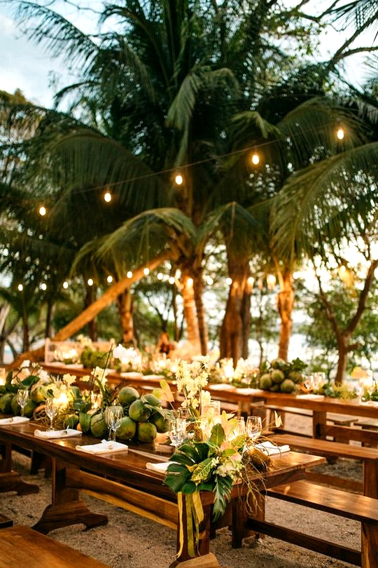 tropical beach wedding reception