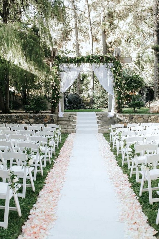 garden wedding ceremony arch and aisle decoration ideas