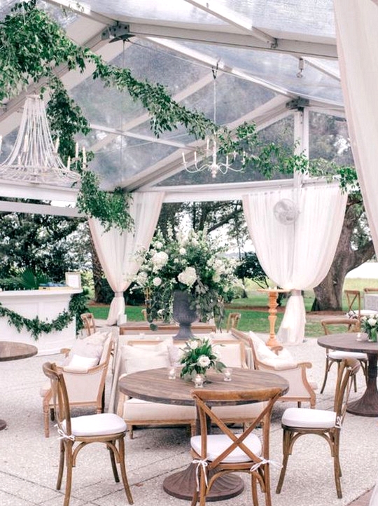 intimate tented garden wedding reception ideas